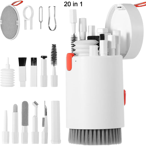 Keyboard Cleaner Kit, 20-in-1 Laptop Phone Screen Cleaning Kit, Keyboard Cleaning Kit with Electronic Cleaning Brush Spray for AirPods Pro,  iPhone Pro, Camera, Computer Cleaning