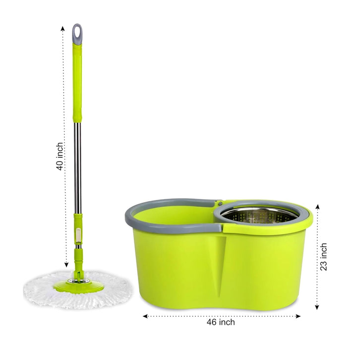 Quick Spin Mop With Steel Spin, Bucket Floor Cleaning, Easy Wheels & Big Bucket, Floor Cleaning Mop with Bucket