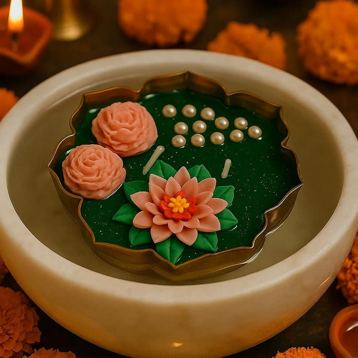 Elegant Lotus Tealight Candle – Floral Scented Handcrafted Decor