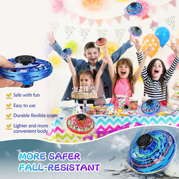 Flying Spinner Toy – Hand-Controlled Mini UFO Drone | Fidget Spinner Fun for Kids & Teens (Ages 8+) | Indoor & Outdoor Play – Blue