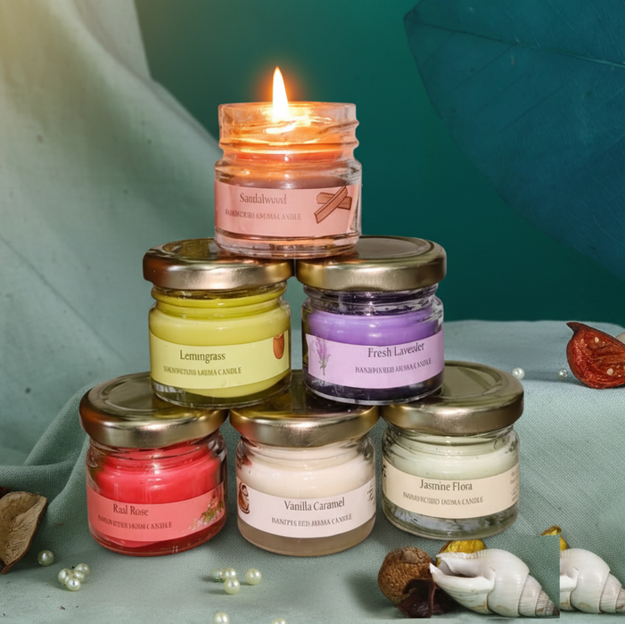 Fragrant Glass Candle Set – 6-Piece Gift Pack