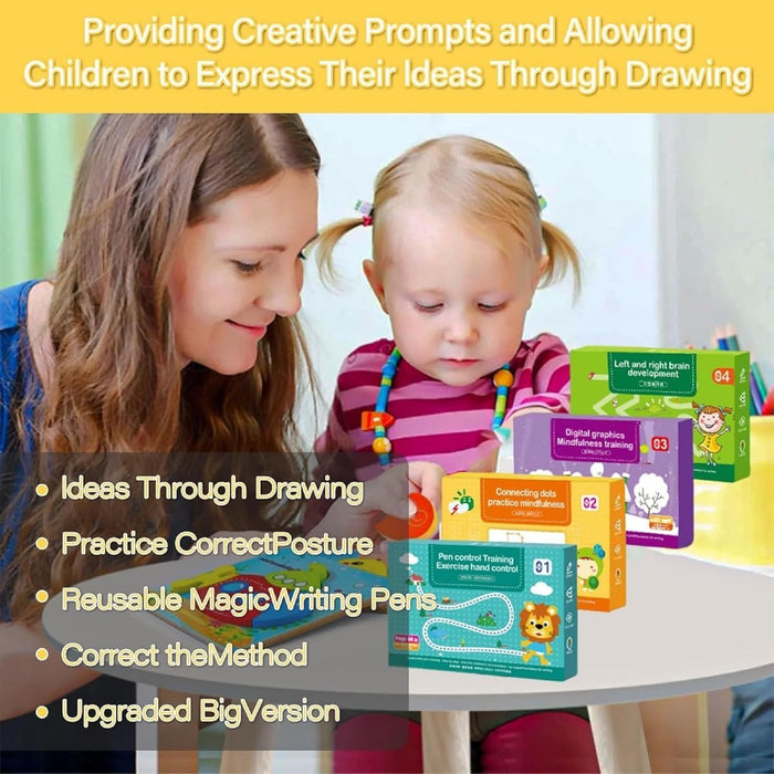 64-Page Magic Tracing Book | Reusable Workbook for Kids | Alphabet, Number & Pen Control Practice