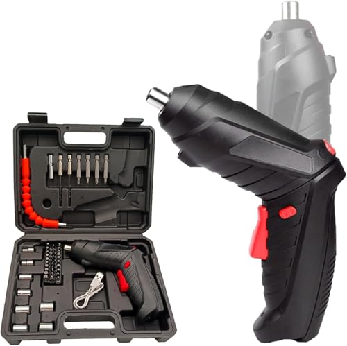 Electric Cordless Screwdriver Kit Set| Rechargeable Screw Gun with USB Cable