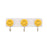 Colorful smiley face hooks for decorative wall hanging.