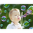 Bubble gun liquid refill bottle with a clear label showing liquid inside