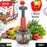 Mini hand press chopper, matte finish, with 3 blades