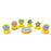 Kids' motivational stamps set, different shapes, 7 pieces