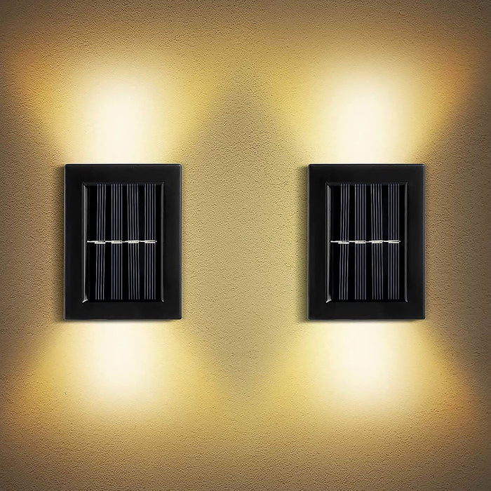 Solar Wall Lights Small Fence Lights Solar Powered Up Down LED Porch Light Garden Lights Outdoor Solar Landscape Lights WaterProof Light (1 Pc)