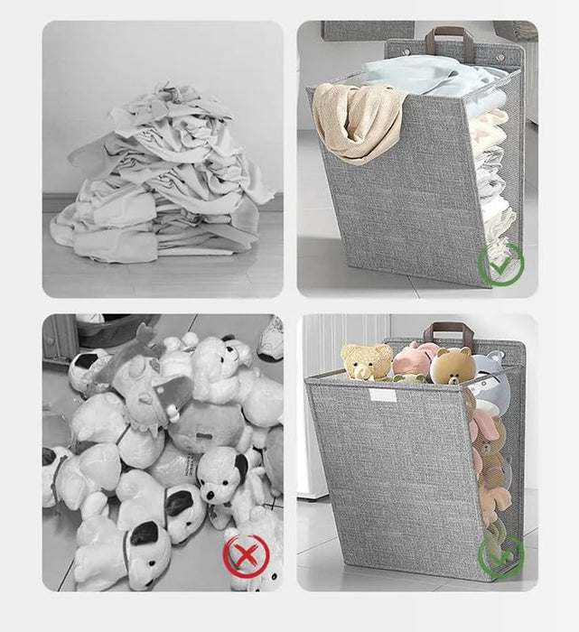 Foldable Hanging Laundry Basket with Lid – For Dirty Clothes