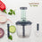 Vegetable and fruit cutter, 1100 ml, with push-up chopper and 6 sharp blades.