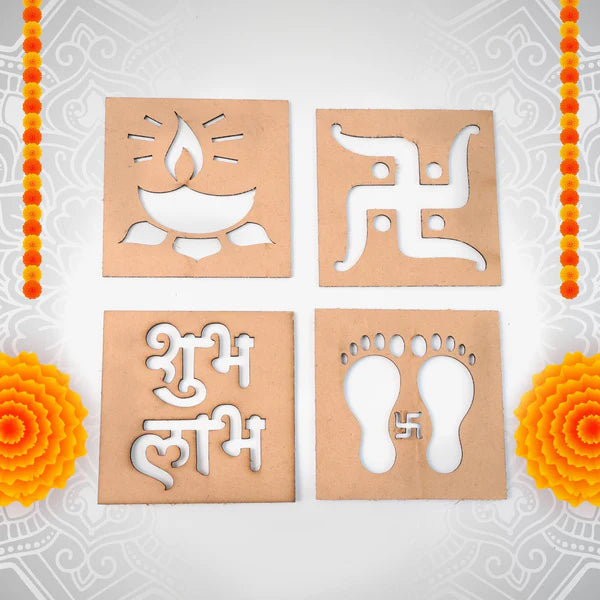 Wooden Decorative Cutouts (Mix Design / 4 Pc)