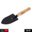 Hand digging trowel with steel blade and black grip.