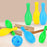Bowling game set in action with kids playing