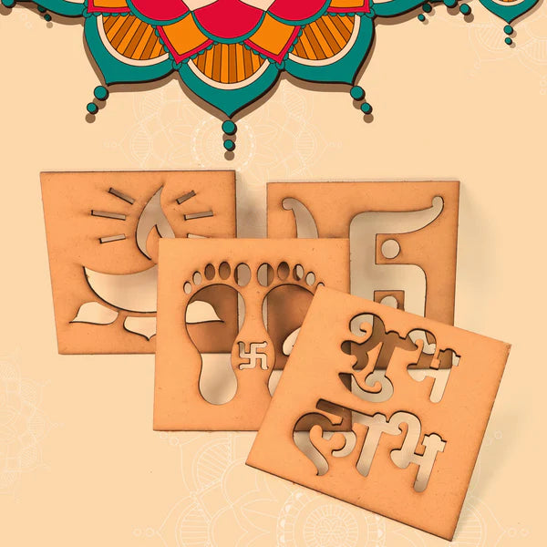 Wooden Decorative Cutouts (Mix Design / 4 Pc)