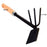 Wooden-handled double hoe tool for efficient gardening.