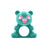 Set of baby rattles with different shapes and colors for interactive play and development.