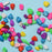 Colorful pebbles for decorative purposes in gardens