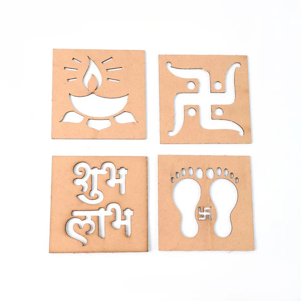 Wooden Decorative Cutouts (Mix Design / 4 Pc)