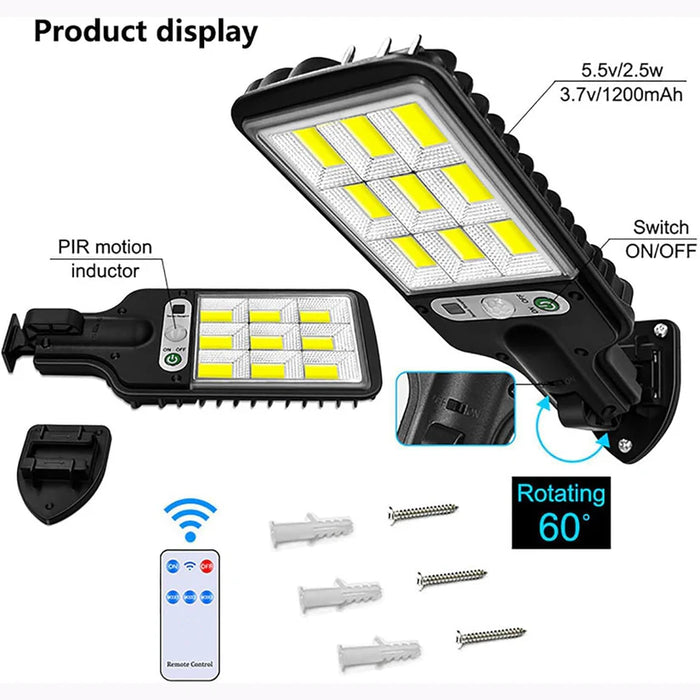 High-Power Solar LED Street Light with Motion Detection & Remote