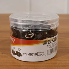 Heavy-Duty Black Binder Clips Set (19 mm, 40 Pc)