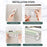 Acrylic organizer storing various sizes of cables and chargers