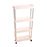 Kitchen storage shelf with caster wheels.