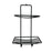 Space-saving stainless steel soap rack with two layers for bathroom use.