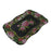 Stainless Steel Serving Tray With Flower Printed Rectangle Premium Dining Table Plate (18 x 8.5 Inch / 1 Pc)