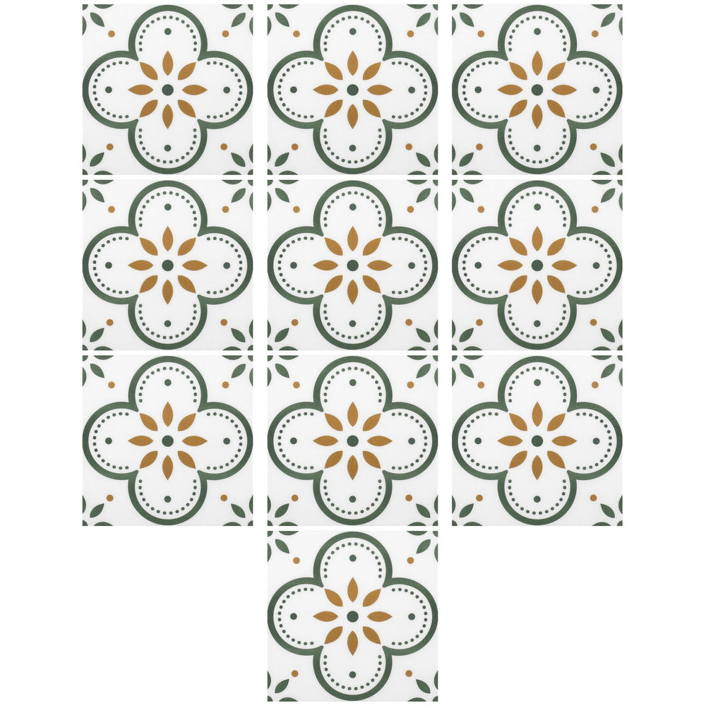 Peel and Stick Floor Tiles Kitchen / Bathroom Backsplash Sticker Detachable Waterproof DIY Tile Stickers for Wall Decoration Tiles Home Decoration (8x8 Inch / 10 Pcs Set)