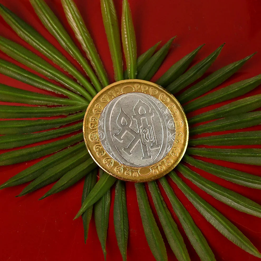 Divine Lakshmi Ganesh Gold-Silver Plated Blessing Coin