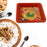 Square Plastic Halwa Dinner Plate Snacks / Breakfast, Restaurant Serving Trays Home School Coffee Hotel Kitchen Office (3 Pcs Set)