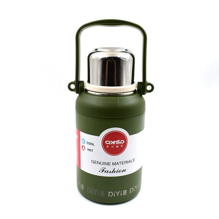 Stainless Steel Vacuum Insulated Water Bottle – 900ML, Leak-Proof, Wide Mouth with Hanging Strap (Mix Color)