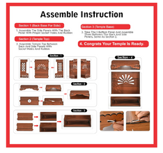 Premium Wooden Pooja Mandir for Home, Office, or Shop – Wall-Mounted with Storage & Built-in LED Spotlight (DIY Installation, 39x25 inch)