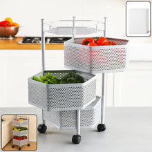 3-Layer Hexagon Kitchen Trolley with Wheels (1 Pc)