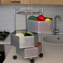 3-Layer Hexagon Kitchen Trolley with Wheels (1 Pc)