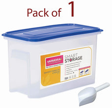 Varmora Smart Storage Containers | Rectangular Plastic Design | Clear Body | Airtight & BPA-Free | 10 KG & 15 KG Capacity