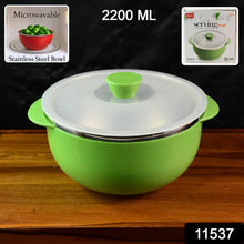 Microwave-Safe Plastic Serving Bowl with Lid (2200ml)