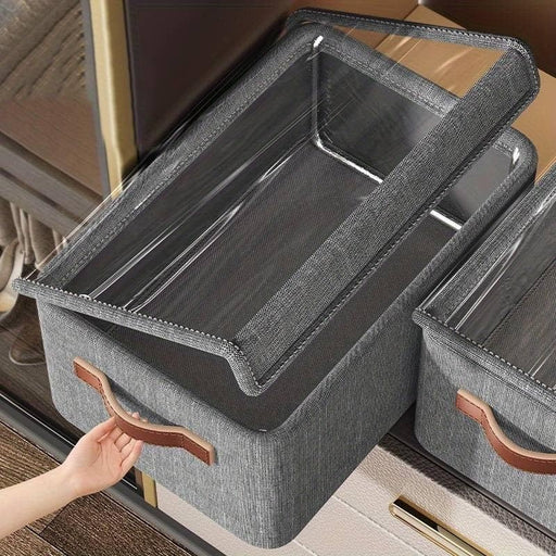 Foldable Storage Bin with Lid – Large, Clear, Stackable & Wheeled Organizer