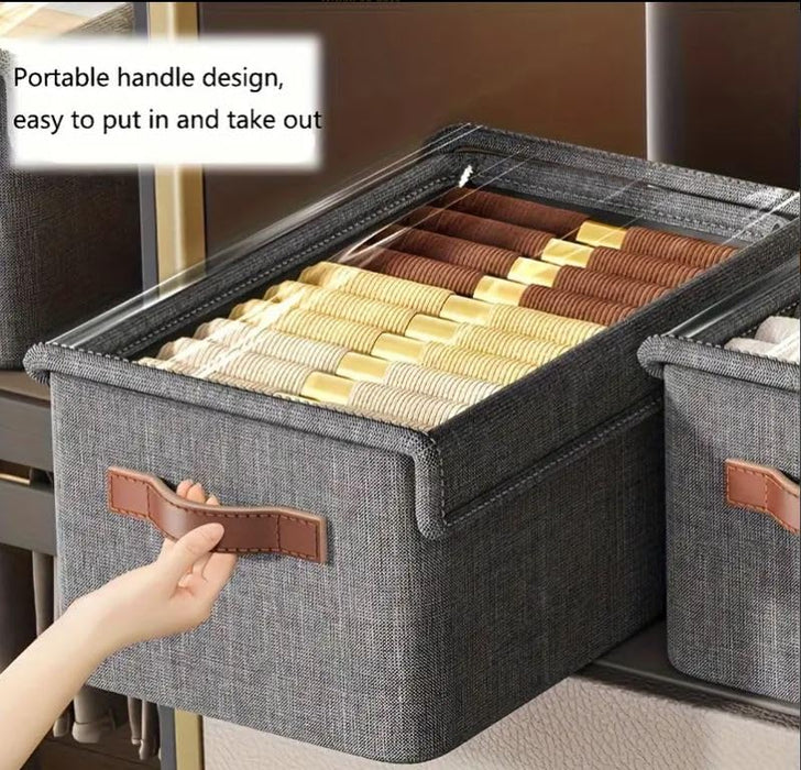 Foldable Storage Bin with Lid – Large, Clear, Stackable & Wheeled Organizer