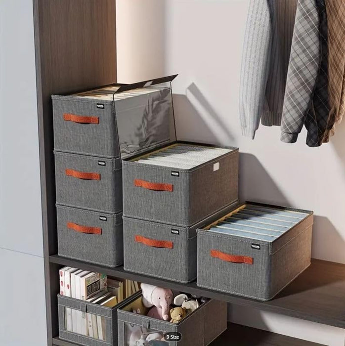 Foldable Storage Bin with Lid – Large, Clear, Stackable & Wheeled Organizer