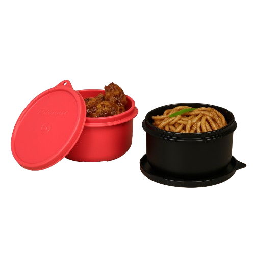 Varmora Magnum Round Container | Plastic Exterior with Stainless Steel Interior | Airtight Lid | FDA Approved