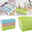 Multi-colored tray with clear plastic and dividers for organizing small beads.