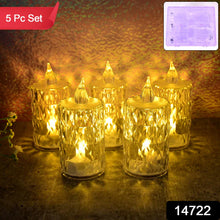 LED Crystal Effect Flameless Candle Light Set (5 Pc)