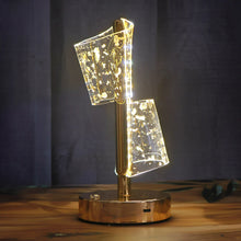 Golden Crystal LED Table Lamp with Dual Shade – Luxury Decor Accent
