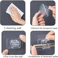 Transparent Wall-Mount Clip with Strong Spring Grip | Self-Adhesive Organizer Hook