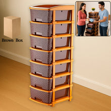 7-Layer Plastic Storage Organizer with Drawers