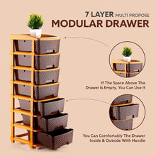 7-Layer Plastic Storage Organizer with Drawers