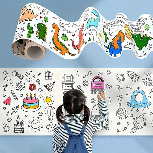 Kids' Educational Coloring Roll – Long Roll Paper Activity (1 Pc)