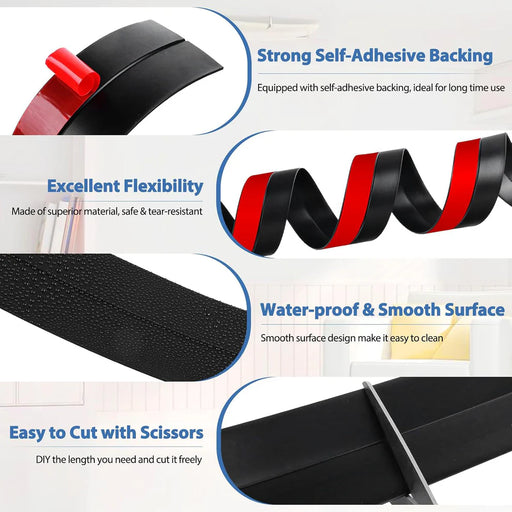 Silicone Door Draft Stopper Strip – 1 Meter Self-Stick Seal for Gaps (1 Pc)