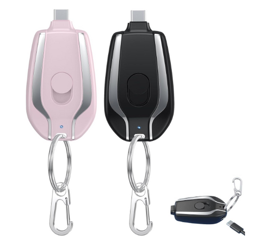 Mini Keychain Power Bank 1500mAh – Type-C Fast Charger for Android